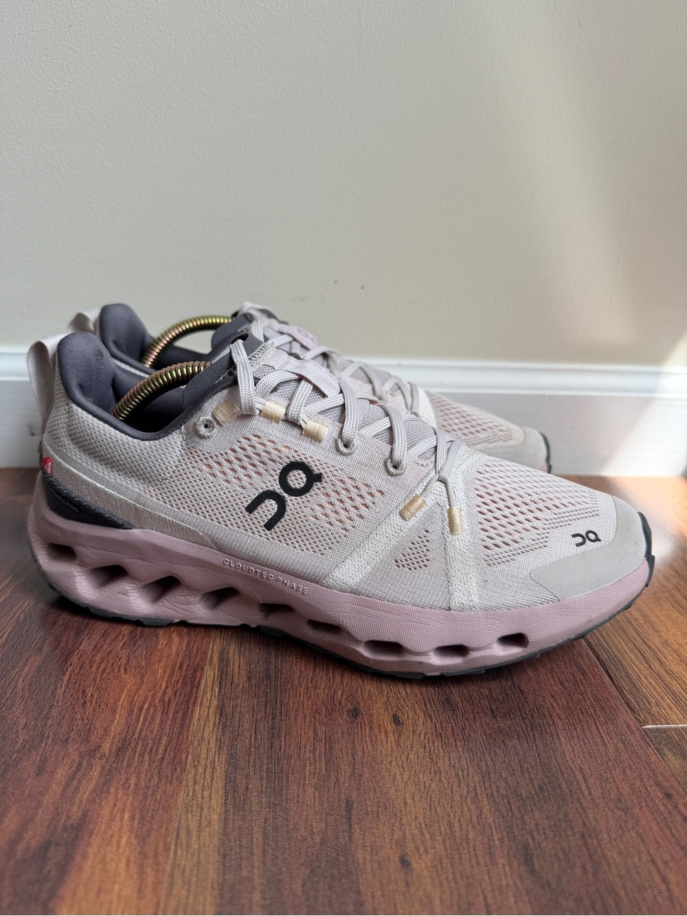 On Running Cloudnova Sneakers in Beige and Dusty Pink